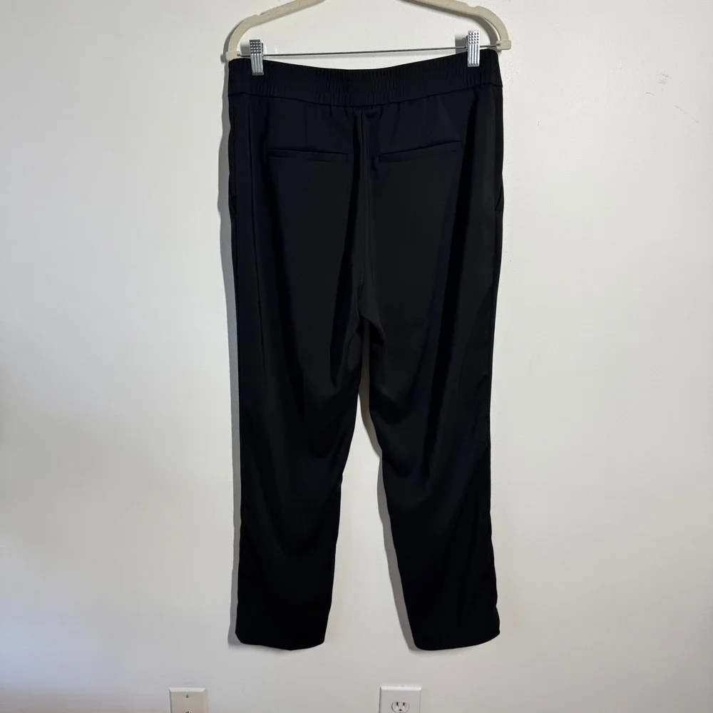 Quince Stretch Crepe Ankle Pant Women 12 Black Minimal Office Chic Closet Staple